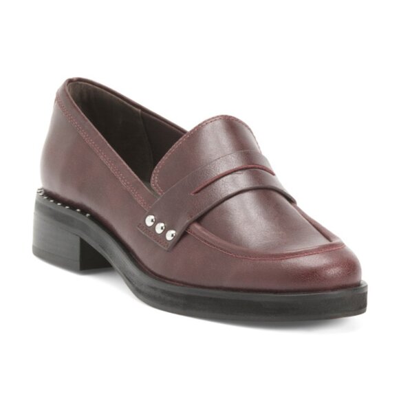 NEW DOLCE VITA Leather Aliane Loafers in mulberry for women 725 3j2 - Picture 2 of 9